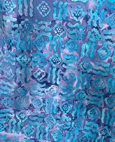 Freedom Fabric Turquoise Purple Batik Tye And Dye Print 100 Etsy