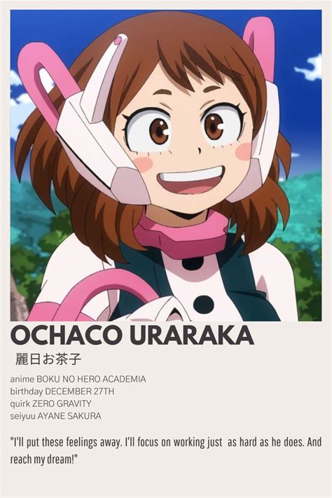 Ochaco Uraraka Bnha Minimalist Poster En 2024 Pósteres