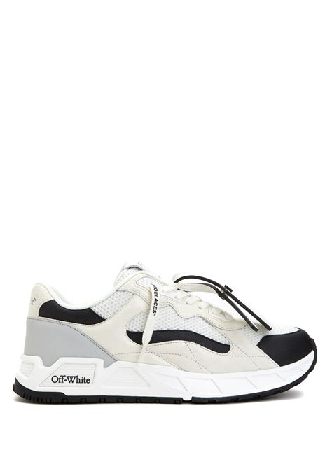 Off-White - Siyah Erkek Deri Sneaker - Siyah