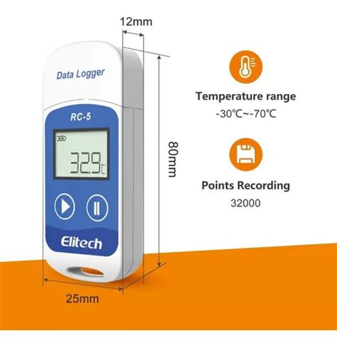 Datalogger Elitech Rc Usb Temperatura Term Metro Cuotas Sin Inter S