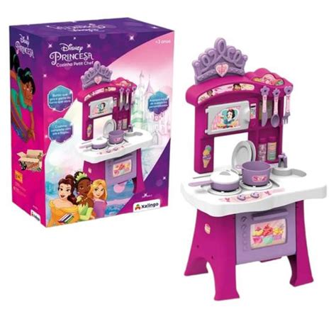 Brinquedo Kit Cozinha Infantil Petit Chef Princesas Completa E Forninho