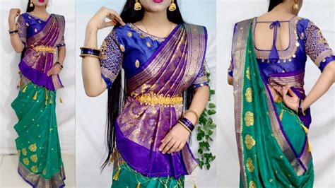 Gujrati Saree Wearing Looks More Beautiful Sidha Pallu Saree Draping