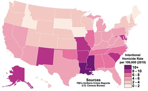 Homicide Rate By State 2019 Mapporn