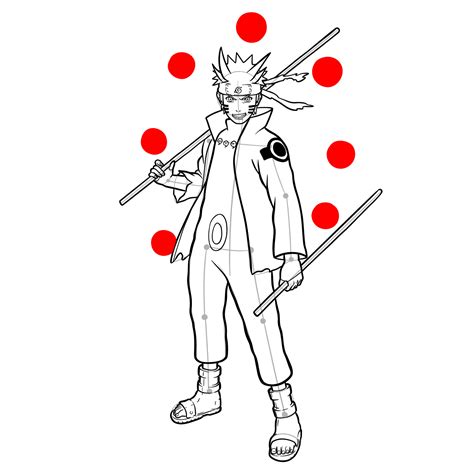 How to Draw Naruto in Six Paths Senjutsu Mode