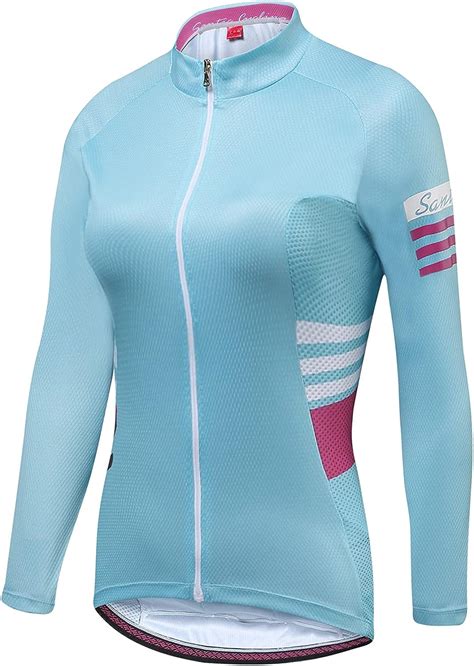 Santic Maillot Cyclisme Femme Maillot Velo Femme Manches Longue Route