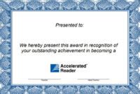 Fresh Accelerated Reader Certificate Template Free Thevanitydiaries