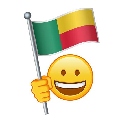 Emoji with Benin flag Large size of yellow emoji smile 42151417 Vector ...