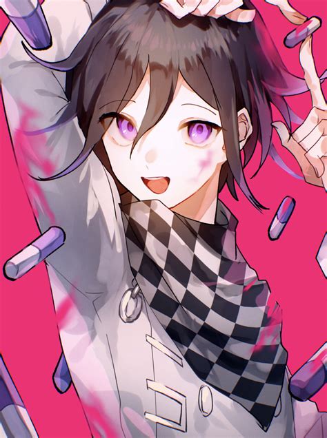 Safebooru 1boy D Arm Up Ayacho Mato Bangs Buttons Checkered Clothes Checkered Scarf