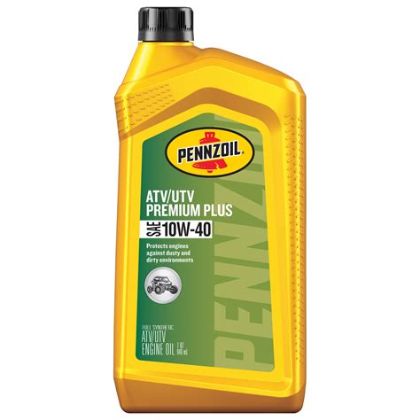 Pennzoil Premium Plus Full Synthetic Atv Utv 10w 40 Motor Oil 1 Quart