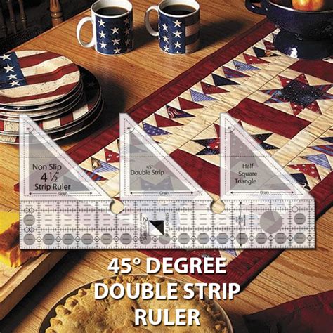 45° Degree Double Strip Ruler With Instructions