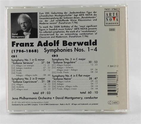 Berwald Franz A Symphonies Nos 1 4 Montgomery Jena Po Arte