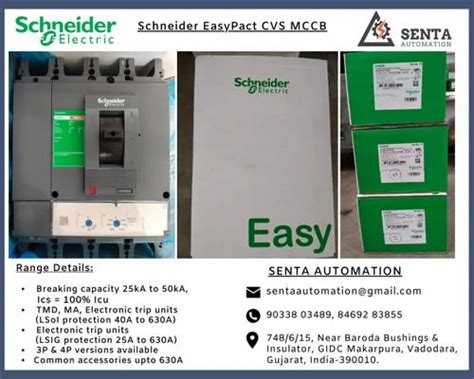 4 Pole 16A Schneider Mccb Easypact Cvs, 36KA, Rated Current: 320A at Rs ...