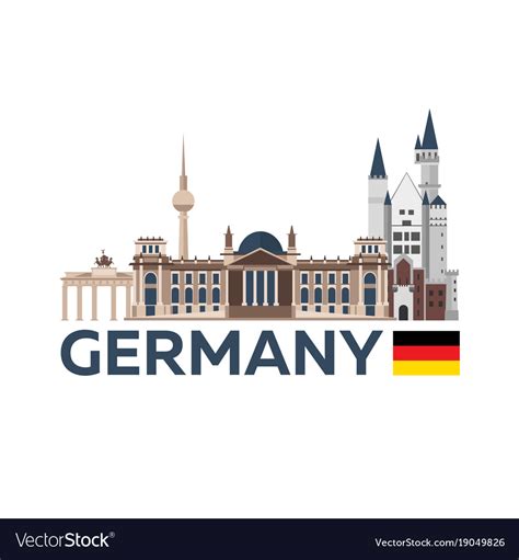 Travel to germany berlin poster skyline Royalty Free Vector