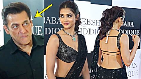 Salman Khan Crazy Looks Towards Pooja Hegde At Baba Siddiques Iftaar