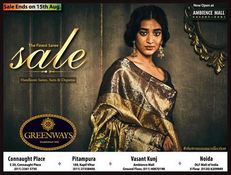 Greenways The Finest Saree Sale Ad Advert Gallery Saree Sale Saree