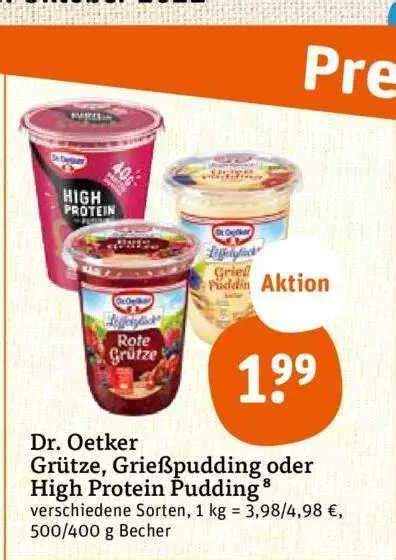 Dr Oetker Gr Tze Grie Pudding Oder High Protein Pudding Angebot Bei Tegut