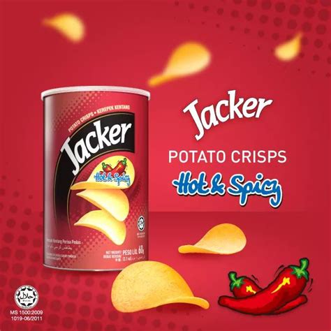 Jacker Potato Crisps Hot And Spicy 60g Shopee Malaysia