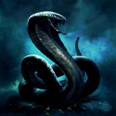 Dark Cobra Snake Painting Snake Monster Snake