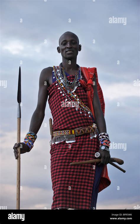 Maasai Moran Or Warrior With Spear Stock Photo Alamy