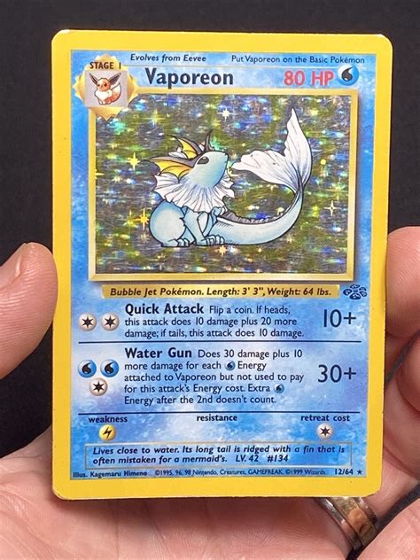 Pok Mon Tcg Vaporeon Jungle Holo Unlimited Holo Rare Ebay