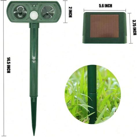 Répulsif électronique solaire à herbe verte contre les rats à ultrasons