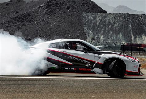 Nissan GT R Breaks The Guinness World Records Title For Fastest Drift