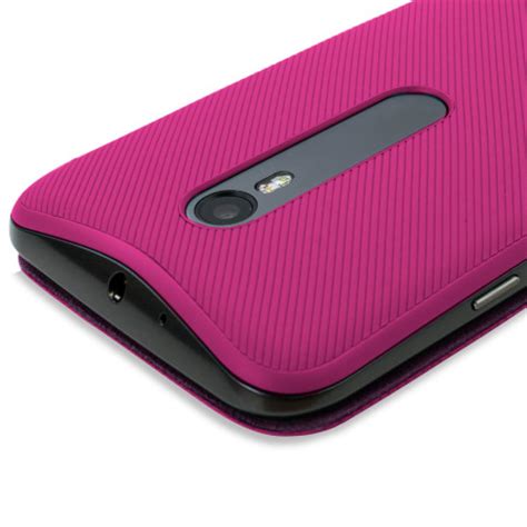 Official Motorola Moto G Rd Gen Flip Shell Cover Raspberry