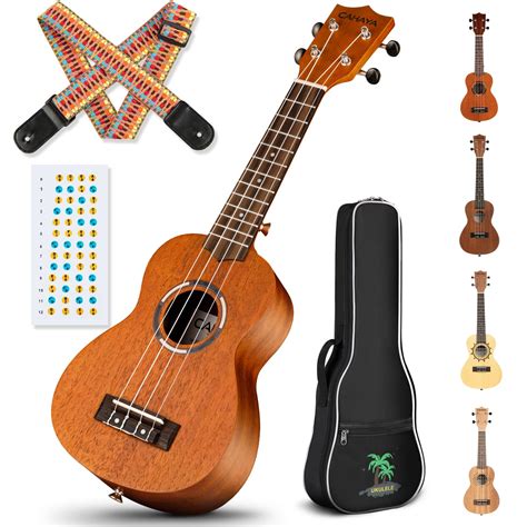 Cahaya Concert Ukulele 23 Inch Ukulele Kit Beginner Starter With