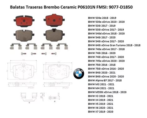 Balatas Traseras Brembo Ceramic P N Fmsi D Cuotas Sin