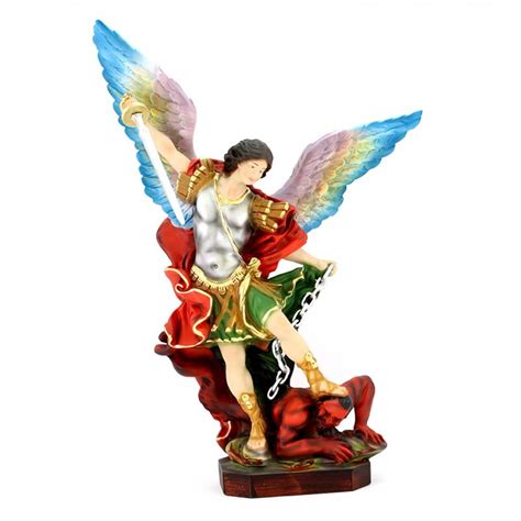 Statua San Michele Arcangelo In Resina Colorata 30 Cm Angolo Divino Shop