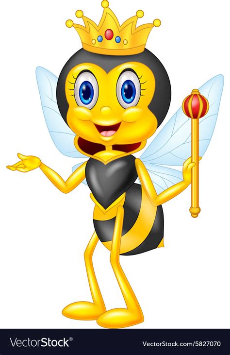 Cartoon Queen Bee Presenting Royalty Free Vector Image