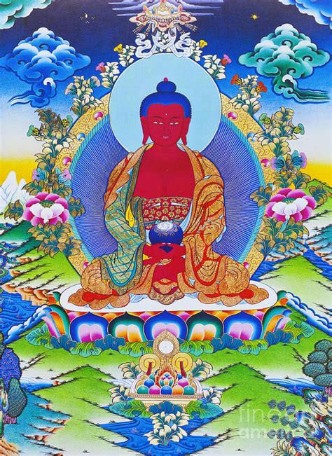 Image Depicting Amitabha Buddha Seated On A Lotus Photograph By Roberto