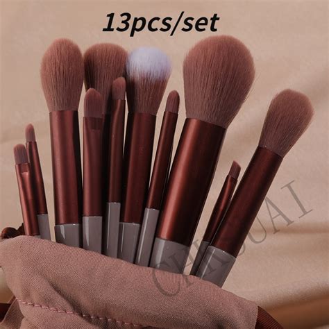 Juego De 13 Brochas De Maquillaje Suaves Y Esponjosas Para Base Colorete Polvo Sombra De