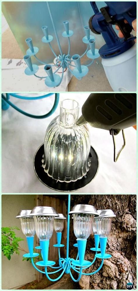 Diy Recycled Solar Light Hanging Chandelier Tutorial Diy Solar Inspired