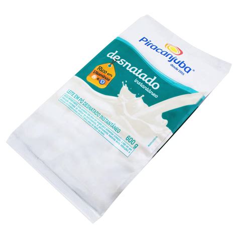 Leite em Pó Instantâneo Desnatado Piracanjuba Pacote 600g Super Primavera