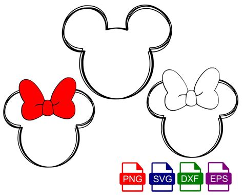 Mickey Mouse And Minnie Mouse Head Mickey Head Scribble Etsy Singapore