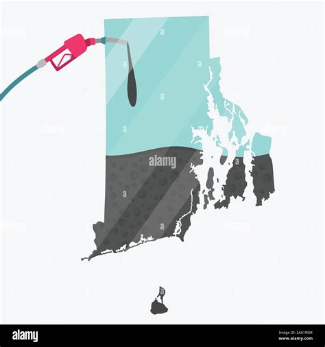 Map Of Rhode Island In Usa Being Fueled By Oil Gas Pump Fueled Map