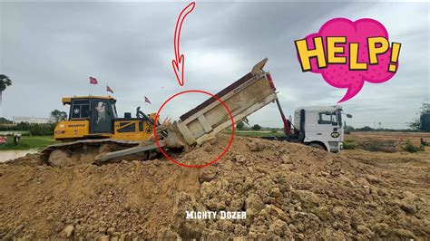 Watch Amazing Shantui Dh C Dozer Help Shacman Ton Dump Truck