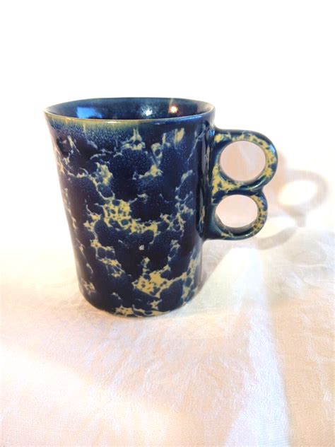 Bennington Potters Blue Agate Trigger Mug Vermont Cottagecore Ebay