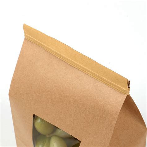 Kraft Paper Window Self Supporting Ziplock Bag Wholesale