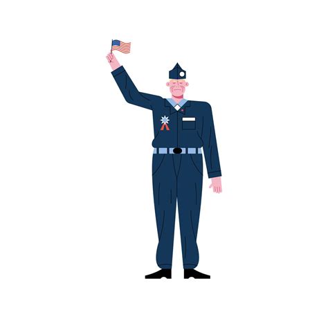 veteran waving flag 4622820 Vector Art at Vecteezy