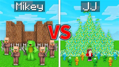 Mikey Tiny Kingdom Vs Jj Giant Kingdom Survival Battle In Minecraft