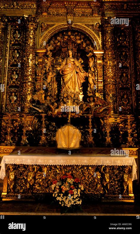 The Altarpiece Of The Th Century S O Roque Church In Lisbon Stock