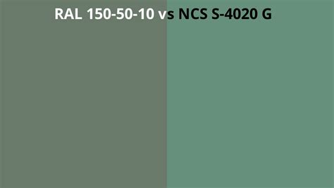 Ral 150 50 10 Vs Ncs S 4020 G Ral Colour Chart Uk