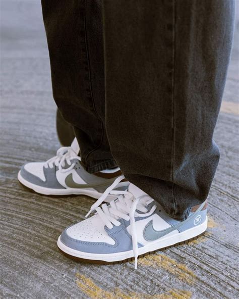 Yuto Horigome X Nike SB Dunk Low Wolf Grey Worn On Feet With Loose