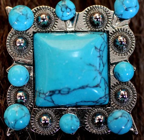 4 Conchos Rhinestone Horse Saddle Western Berry Turquoise 1 Co80