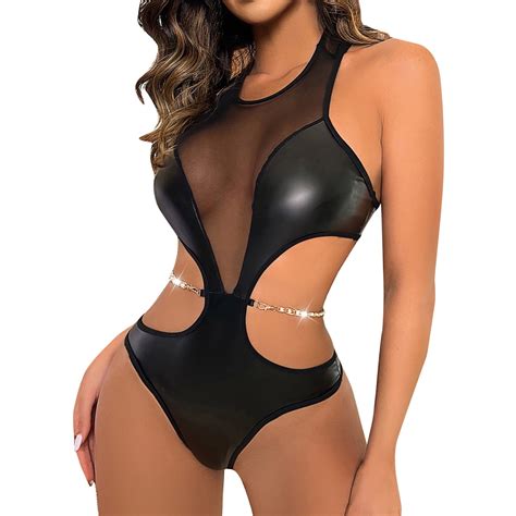 Zuwimk Lingerie For Women Bodysuits Women One Piece Lingerie Deep V