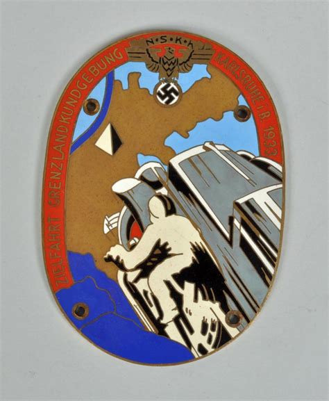 Regimentals German Wwii Nskk Karlsruhe Driving Plaque