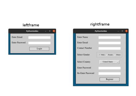 Registration Form In Python Using Tkinter Login Page In Python