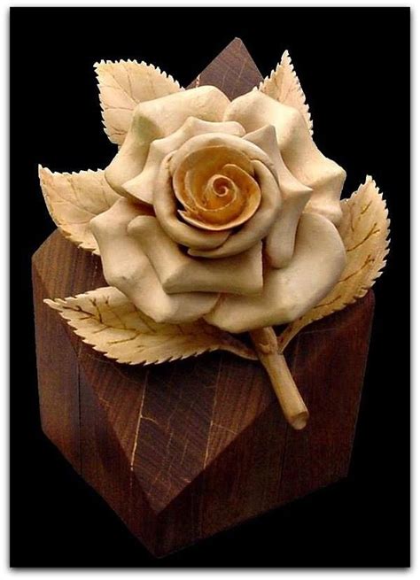 Wood Carving Rose Pattern